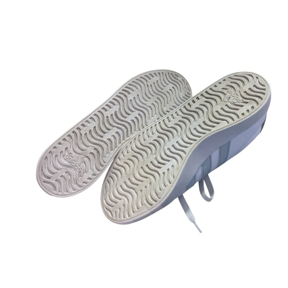 adidas White Sneakers with Light Gray Stripes and Suede Accents - Picture 4 of 5